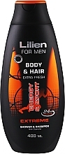 Kup Żel pod prysznic i szampon do włosów dla mężczyzn - Lilien For Men Body & Hair Extreme Shower & Shampoo