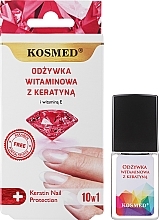 Odżywka witaminowa z keratyną do paznokci - Kosmed Colagen Nail Protection 10in1 — Zdjęcie N2