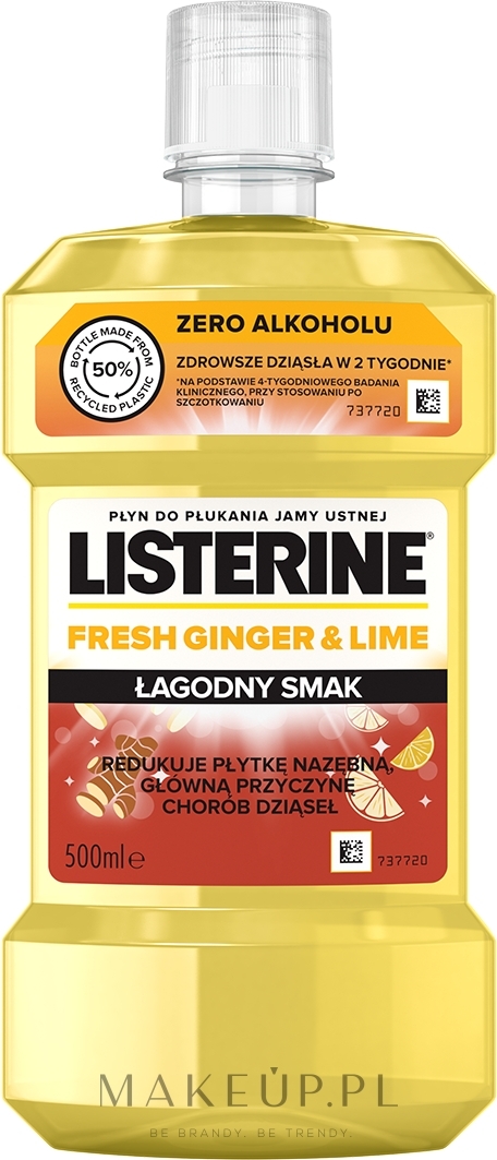 Płyn do płukania jamy ustnej Imbir i limonka - Listerine Fresh Ginger & Lime Mild Taste — Zdjęcie 500 ml