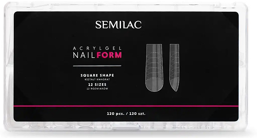 Szablony do przedłużania paznokci - Semilac Acrylgel Nail Form Square — Zdjęcie N1