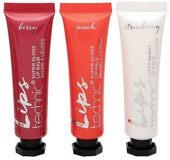 Zestaw - Technic Cosmetics Super Gloss Trio Lip Balm Set (lip/balm/3x10ml) — Zdjęcie N2