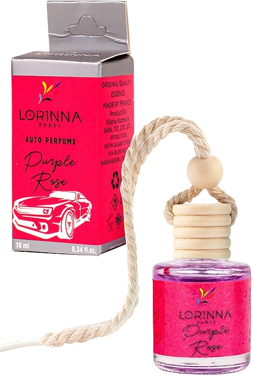 Odświeżacz powietrza do samochodu - Lorinna Paris Purple Rose Auto Perfume — Zdjęcie N1