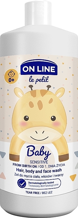 Żel do mycia ciała, włosów i twarzy - On Line Le Petit Baby Sensitive 0+ — Zdjęcie N2