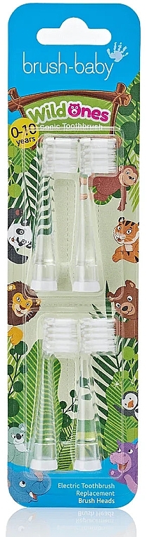 Dysze do elektrycznej szczoteczki do zębów - Brush-Baby WildOnes Replacement Kids Electric Toothbrush Heads — Zdjęcie N1