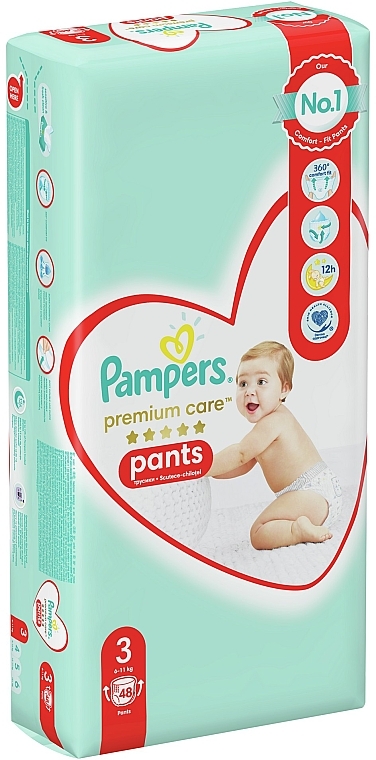 Pieluchomajtki Premium Care Pants Midi 3 (6-11 kg), 48 szt. - Pampers  — Zdjęcie N3