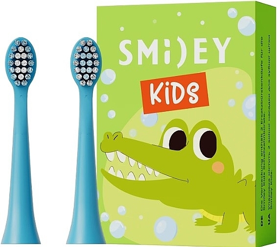 Końcówki do sonicznej szczoteczki do zębów Kids, niebieskie - Smiley — Zdjęcie N1