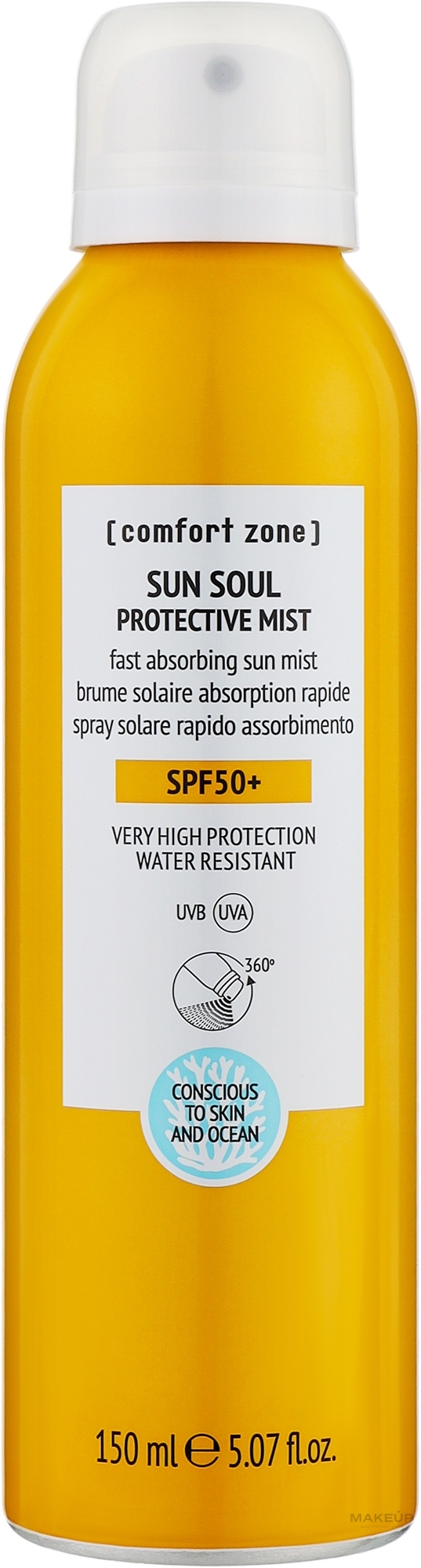 Mgiełka chroniąca przed słońcem SPF 50+ - Comfort Zone Sun Soul Protective Mist SPF 50+ — Zdjęcie 150 ml