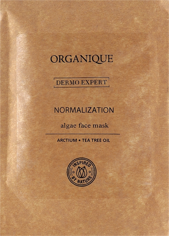 Algowa normalizująca maseczka do twarzy Przeciwtrądzikowa - Organique Dermo Expert Normalization Algae Face Mask Arctium & Tea Tree Oil — Zdjęcie N1