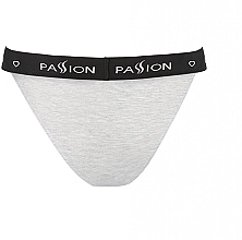 Bawełniane majtki typu tanga z szeroką gumką PS015, szare - Passion — Zdjęcie N5