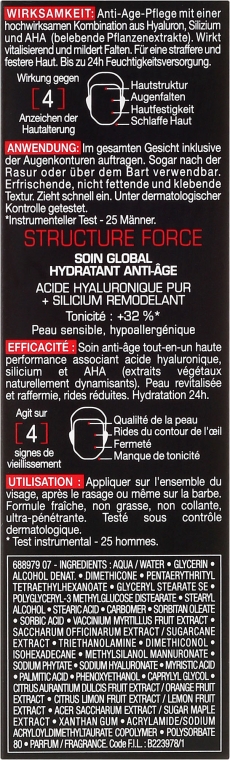 Fluid pielęgnacyjny dla mężczyzn do twarzy i pod oczy - Vichy Homme Structure Force Complete Anti-Ageing Hydrating Moisturiser — Zdjęcie N4