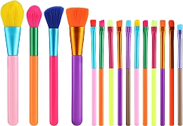 Kup Zestaw pędzli do makijażu, 15 szt., wielobarwny - Lewer Brushes Multicolored