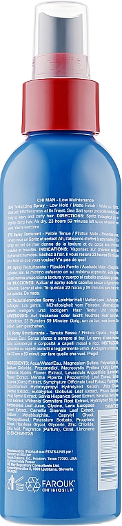 Spray teksturyzujący do włosów - CHI Man Low Maintenance Texturizing Spray — Zdjęcie N2