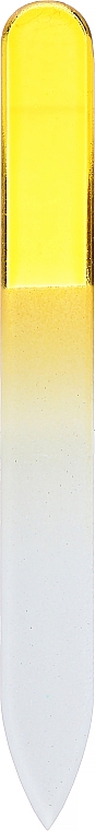 Pilnik szklany do paznokci dwustronny, 9 cm, 74394, żółty - Top Choice — фото N1