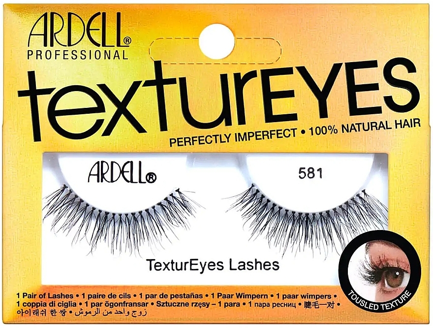 Zestaw sztucznych rzęs, 581 - Ardell TexturEyes 581 False Eyelashes Black — Zdjęcie N1