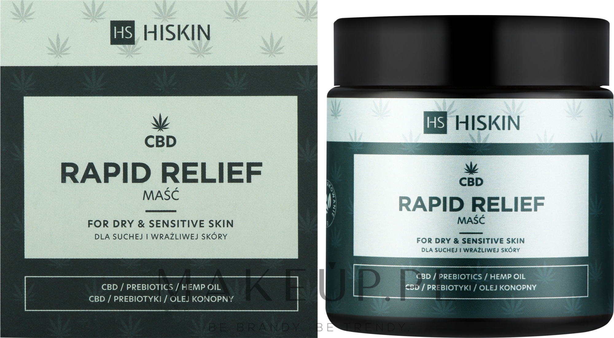 Maść do skóry suchej i wrażliwej CBD, prebiotyki i olej konopny - HiSkin CBD Rapid Relief — Zdjęcie 120 ml