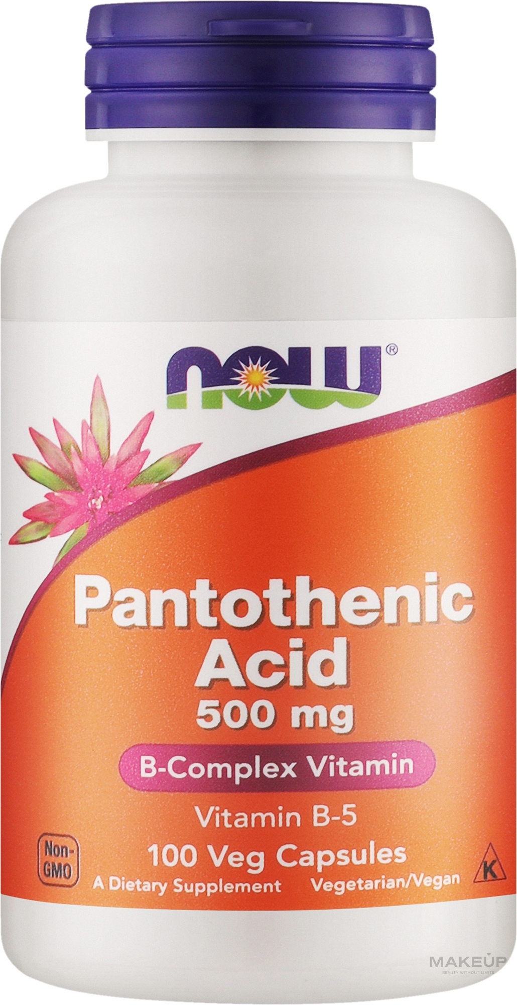 Kapsułki z kwasem pantotenowy, 500 mg - Now Foods Pantothenic Acid — Zdjęcie 100 szt.