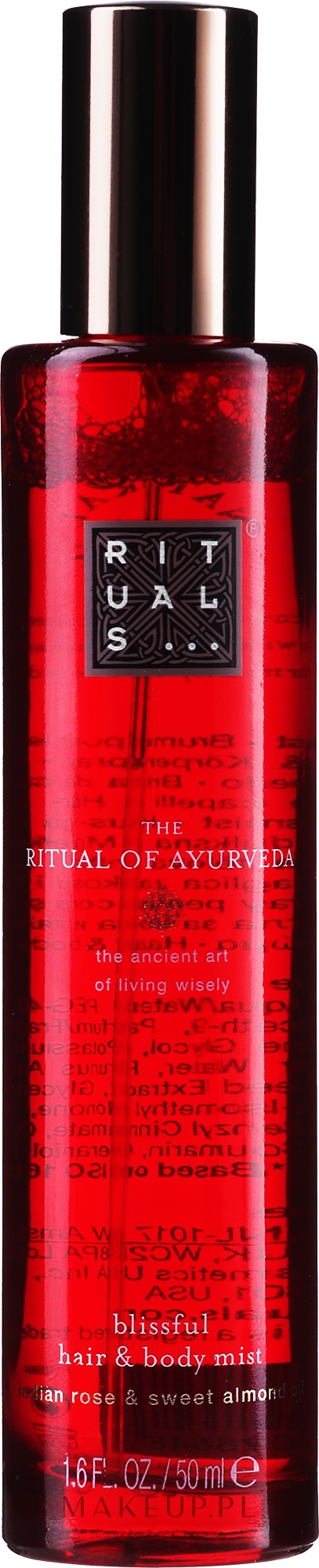 Mgiełka do włosów i ciała - Rituals The Ritual of Ayurveda Body Mist — Zdjęcie 50 ml