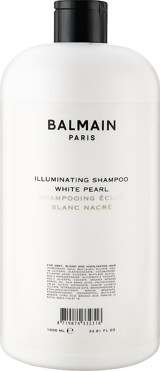 Rozświetlający szampon z białą perłą do jasnych włosów - Balmain Paris Hair Couture Illuminating White Pearl Shampoo