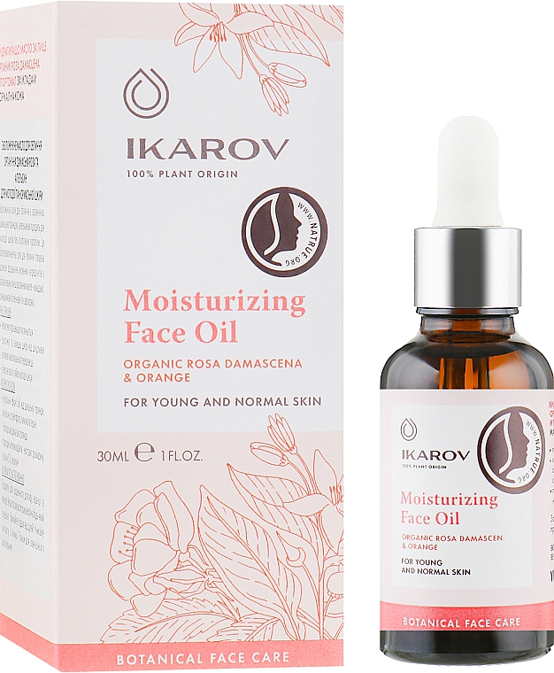 Nawilżający olejek do twarzy Róża damasceńska i pomarańcza - Ikarov Moisturizing Face Oil
