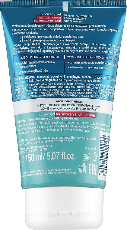 Chłodzący żel na opuchnięte i zmęczone nogi - Farmona Nivelazione Skin Therapy Expert Cooling Gel For Swollen & Tired Legs — Zdjęcie N2