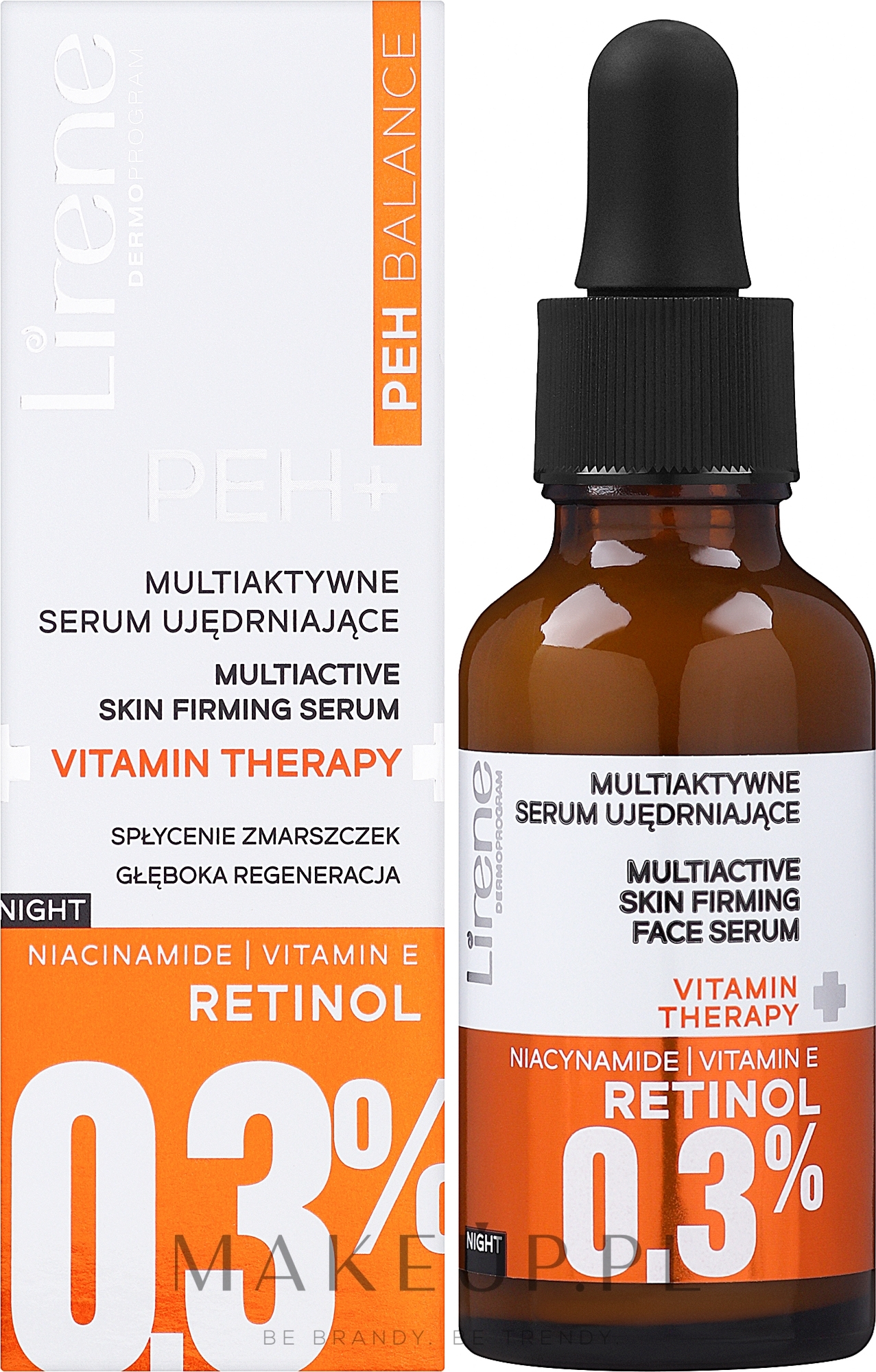 Multiaktywne serum ujędrniające do twarzy - Lirene, PEH Balance Multiactive Firming Serum — Zdjęcie 30 ml