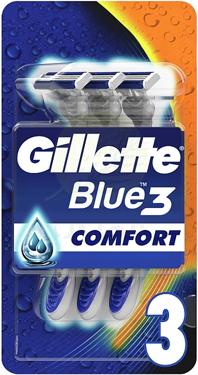 Zestaw jednorazowych maszynek do golenia, 3 sztuki - Gillette Blue3 Comfort  — Zdjęcie N1