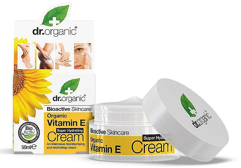 Nawilżający krem do ciała z witaminą E - Dr Organic Bioactive Skincare Vitamin E Super Hydrating Cream — Zdjęcie N1
