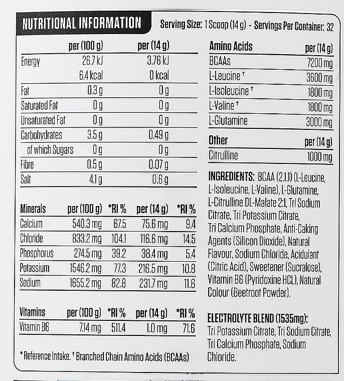 Odżywka dla sportowców Arbuz - Applied Nutrition BCAA Amino-Hydrate Watermelon — Zdjęcie N3