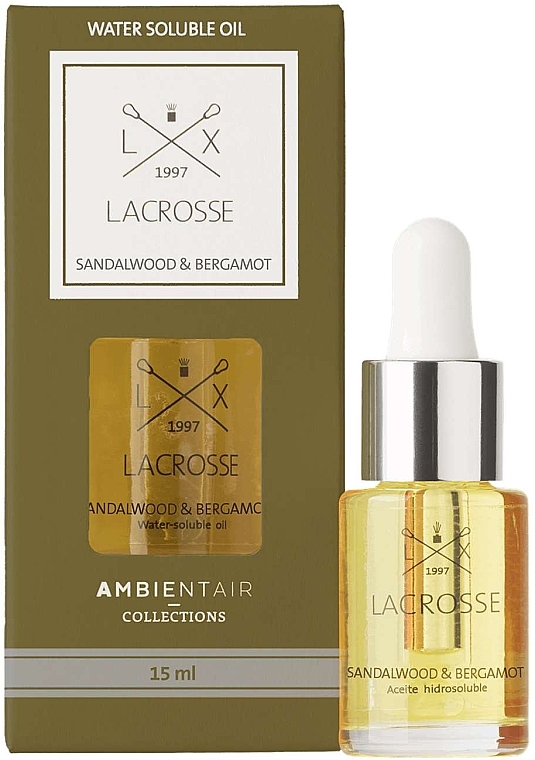 Olejek aromatyczny Drzewo sandałowe i bergamotka - Ambientair Lacrosse Sandalwood & Bergamot Perfumed Oil — Zdjęcie N1