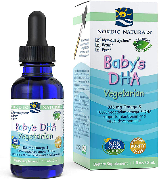 Kwas Omega-3 w płynie dla dzieci - Nordic Naturals Baby's DHA Vegetarian — Zdjęcie N1