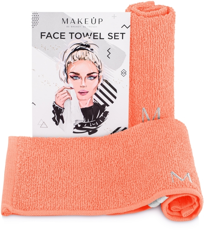Podróżny zestaw brzoskwiniowych ręczników do twarzy MakeTravel - MAKEUP — Zdjęcie N1