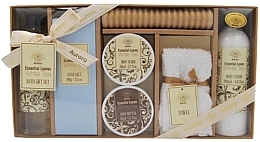 Zestaw Biała herbata, 7 produktów - Aurora Essential Leaves White Tea Bath Gift Set  — Zdjęcie N1