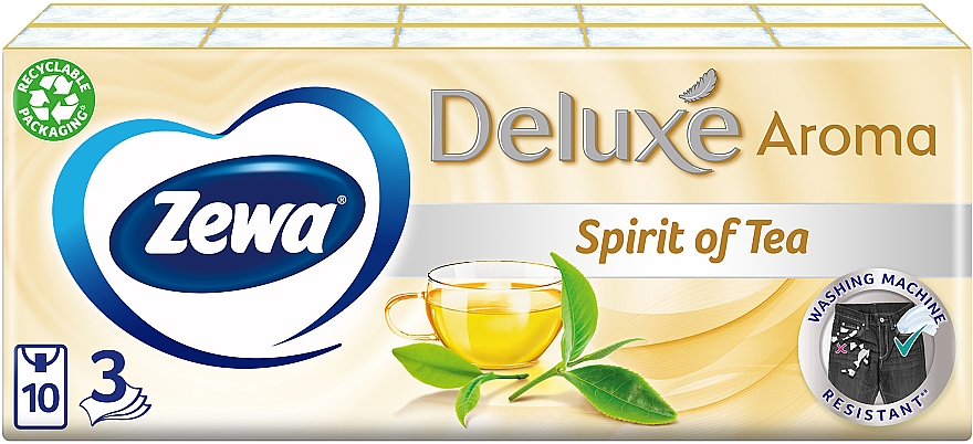 Chusteczki papierowe trójwarstwowe, 10x10szt - Zewa Spirit Of Tea Deluxe Box — Zdjęcie N1