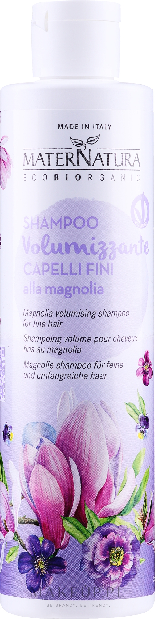 Szampon dodający włosom objętości Magnolia - MaterNatura Magnolia Volumising Shampoo — Zdjęcie 250 ml