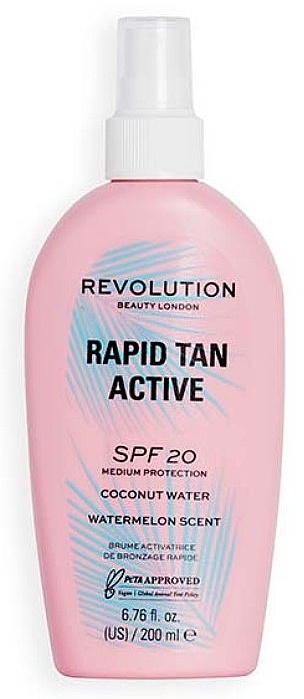 Krem przeciwsłoneczny do ciała - Makeup Revolution Beauty Rapid Tan Active SPF 20 — Zdjęcie N1