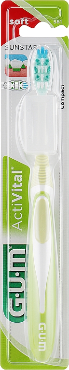 Szczoteczka do zębów Activital, miękka, jasnozielona - G.U.M Soft Compact Toothbrush — Zdjęcie N1