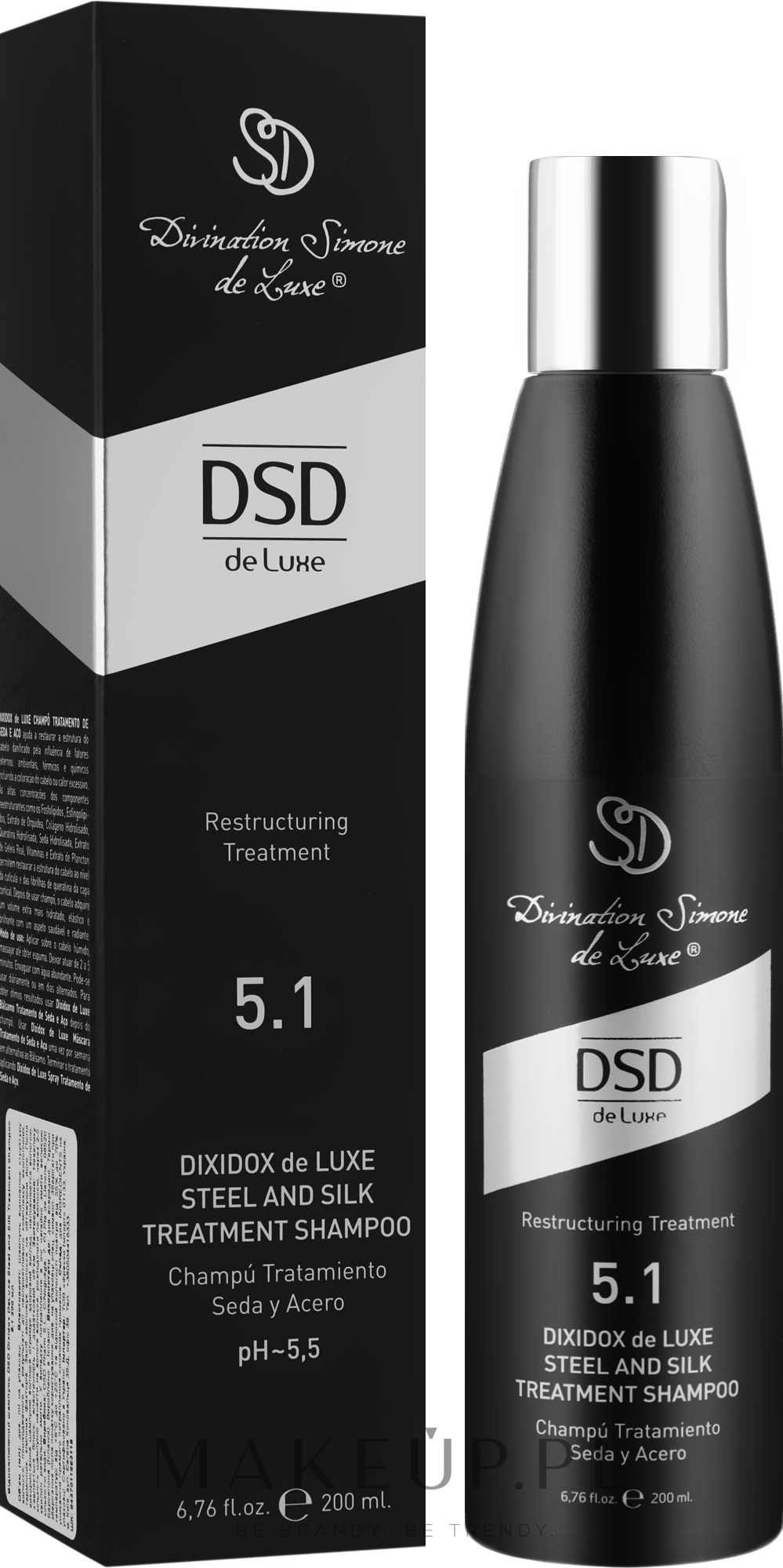 Regenerujący szampon Stal i jedwab De Lux N 5.1 - Simone DSD De Luxe Dixidox DeLuxe Steel and Silk Treatment Shampoo — Zdjęcie 200 ml