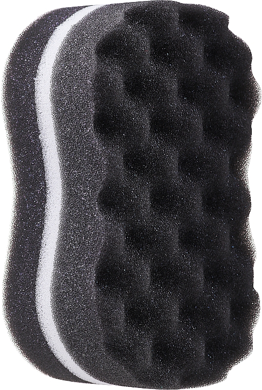 Gąbka pod prysznic Sport, czarna z białą obwódką - LULA — Zdjęcie N1