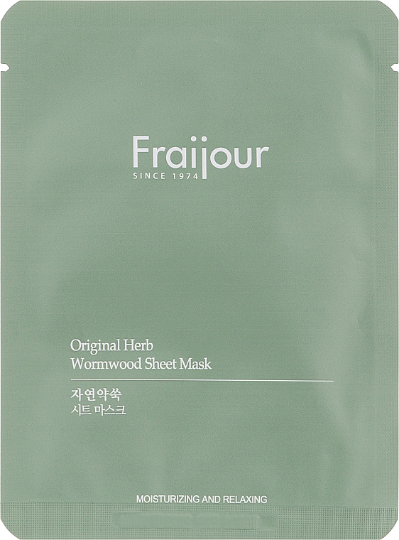 Maska tkankowa z ekstraktami roślinnymi - Fraijour Original Herb Wormwood Sheet Mask