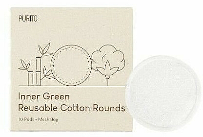 Wielorazowe płatki kosmetyczne - Purito Inner Green Reusable Cotton Rounds — Zdjęcie N1