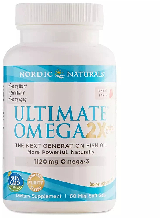 Suplement diety Ultimate Omega 1120 mg - Nordic Naturals Ultimate Omega 2X Mini 1120mg Strawberry — Zdjęcie N2