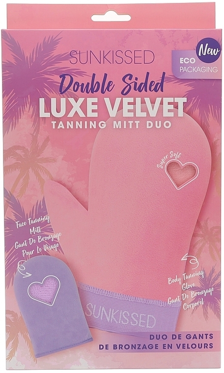Zestaw rękawiczek do nakładania samoopalacza - Sunkissed Double Sided Luxe Velvet Tanning Mitt Duo — Zdjęcie N1