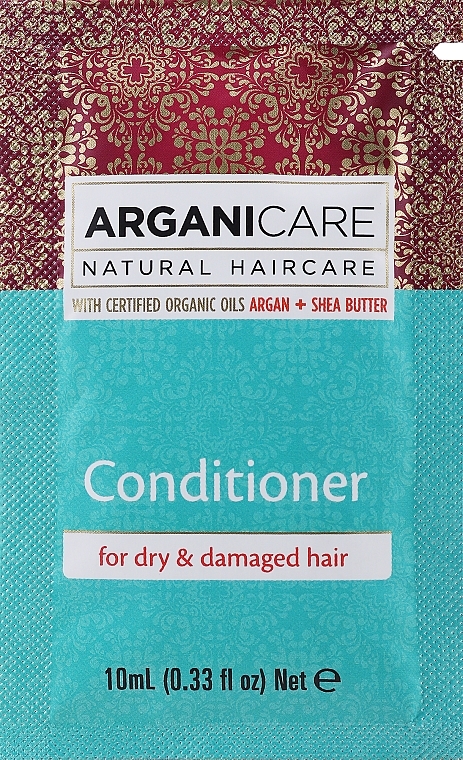 Odżywka do włosów suchych i zniszczonych - Arganicare Shea Butter Conditioner For Dry And Damaged Hair (próbka) — Zdjęcie N1