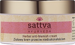 Ziołowy krem przeciw niedoskonałościom skóry - Sattva Ayurveda — Zdjęcie N1