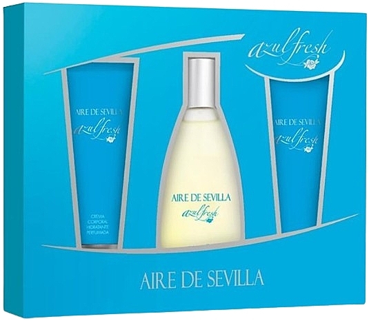 Instituto Espanol Aire De Sevilla Azul Fresh - Zestaw (edt/75ml + sh/gel/75ml + b/cr/75ml) — Zdjęcie N1