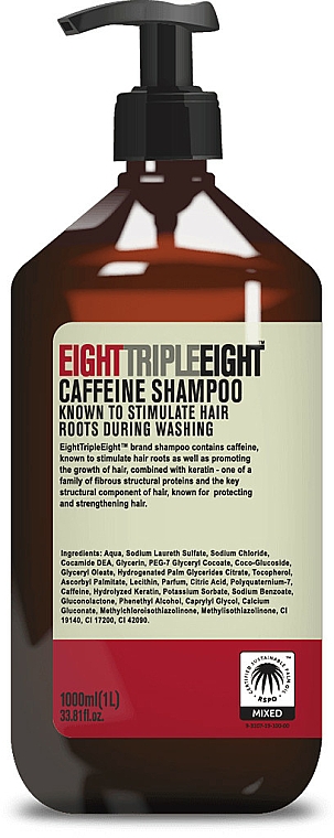 Szampon do włosów z kofeiną - EightTripleEight Caffeine Shampoo — Zdjęcie N1
