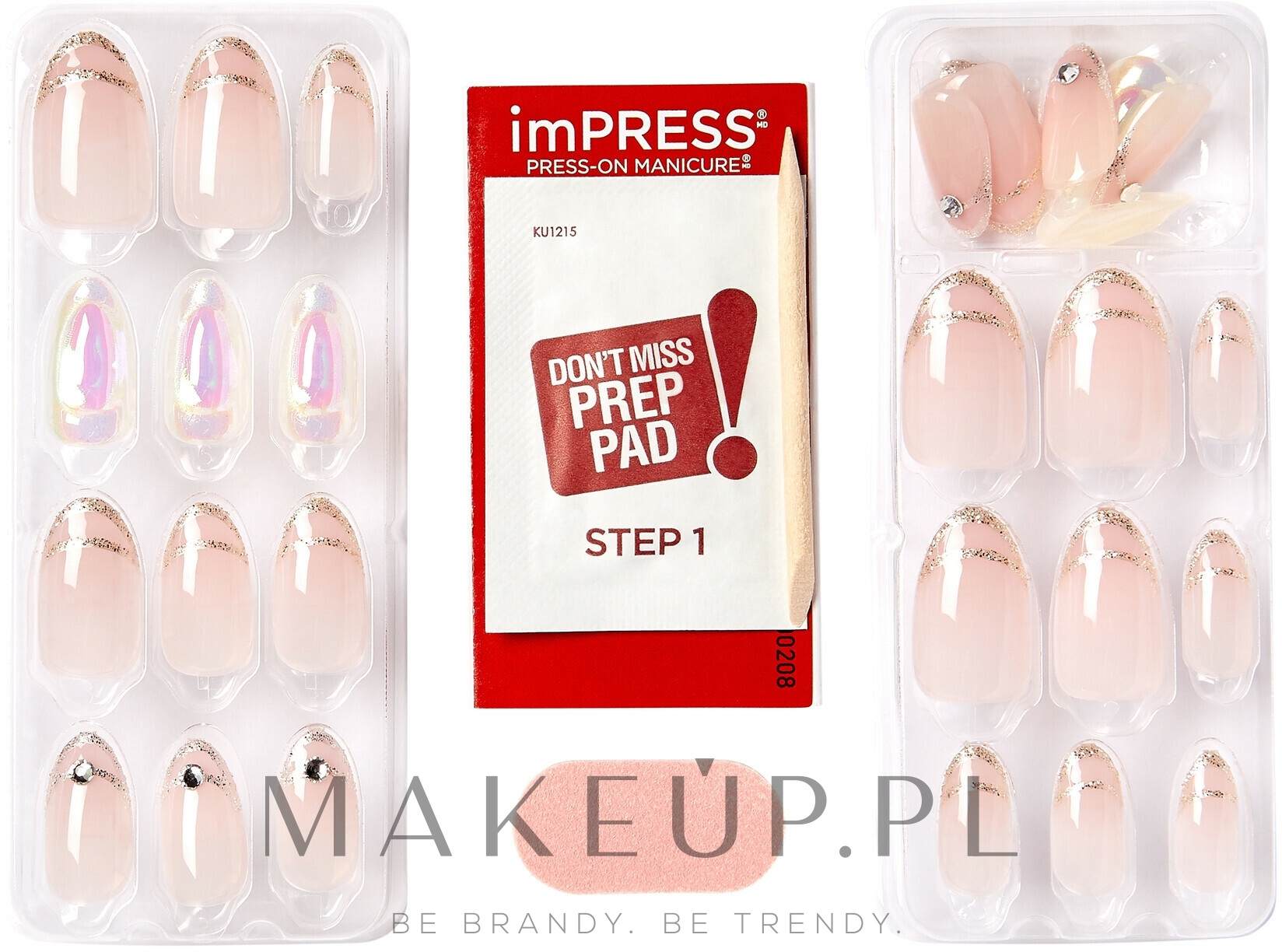 Zestaw sztucznych paznokci z klejem, średniej długości - Kiss imPRESS Premium Press-On Manicure — Zdjęcie All My Love
