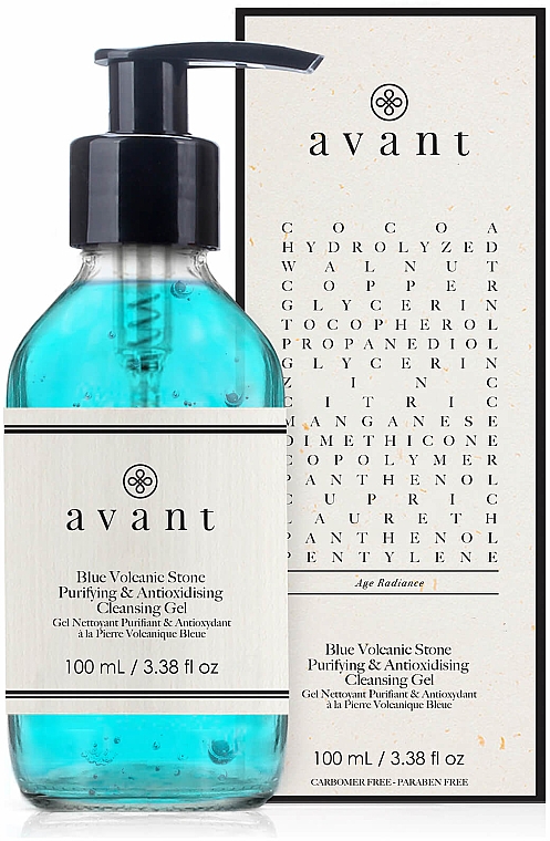 Oczyszczający żel antyoksydacyjny do mycia twarzy - Avant Blue Volcanic Stone Purifying & Antioxydising Cleansing Gel — Zdjęcie N1