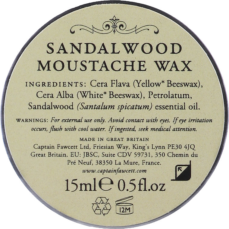 Wosk do wąsów - Captain Fawcett Sandalwood Moustache Wax — Zdjęcie N2