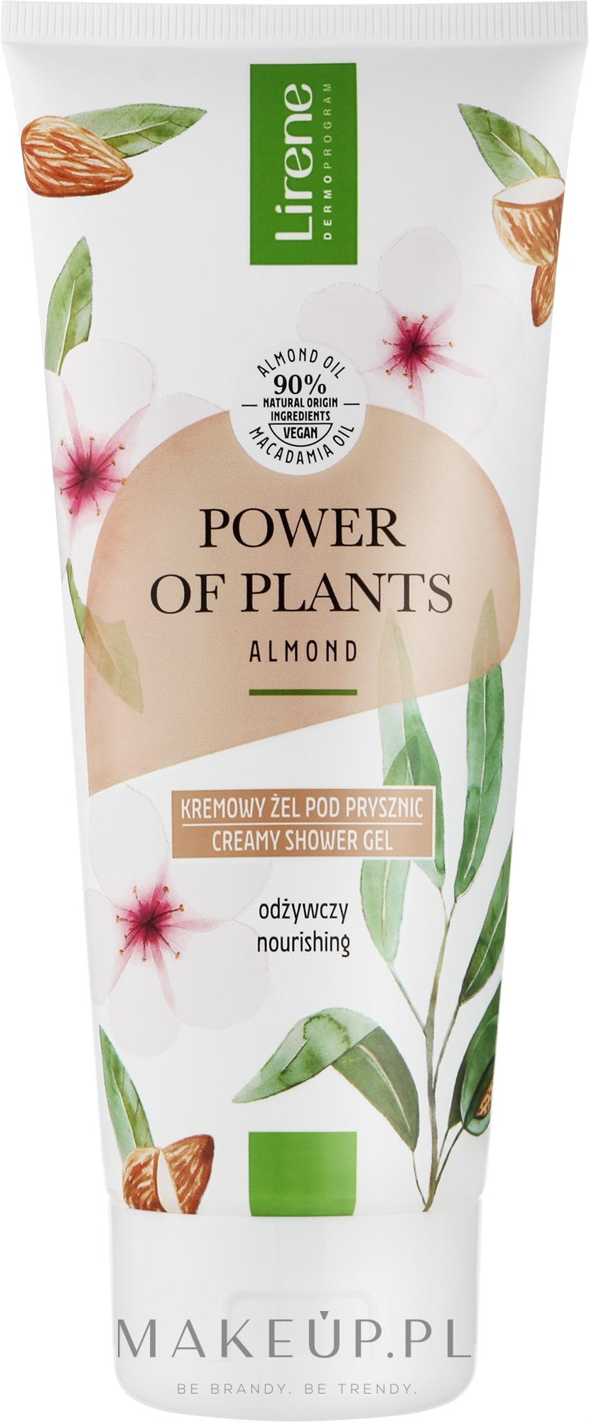 Odżywczy kremowy żel pod prysznic - Lirene Power Of Plants Migdal Nourishing Creamy Shower Gel — Zdjęcie 200 ml